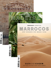 Pack de 3 guias de viagem Observador Lifestyle: Pousadas de Portugal, Madeira e Marrocos